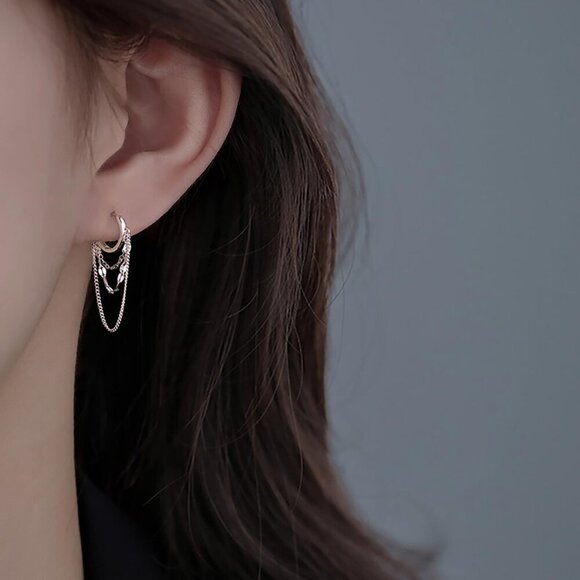 Sterling Silver Drop Earrings Hoop Dangle Jewelry for Women Teens Gift - Picture 3 of 7